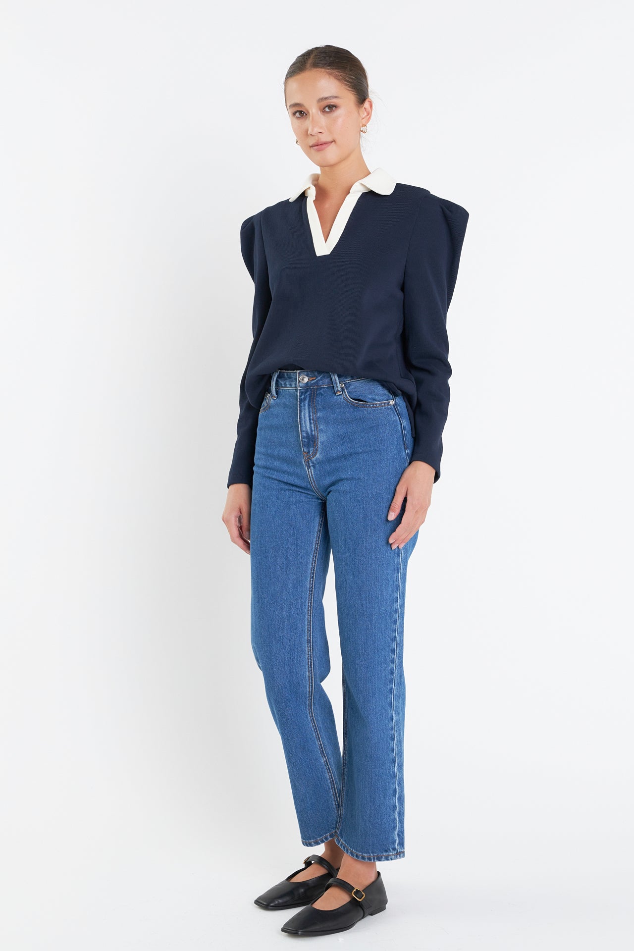 ENGLISH FACTORY - Polo Collar Sweatshirt - TOPS available at Objectrare