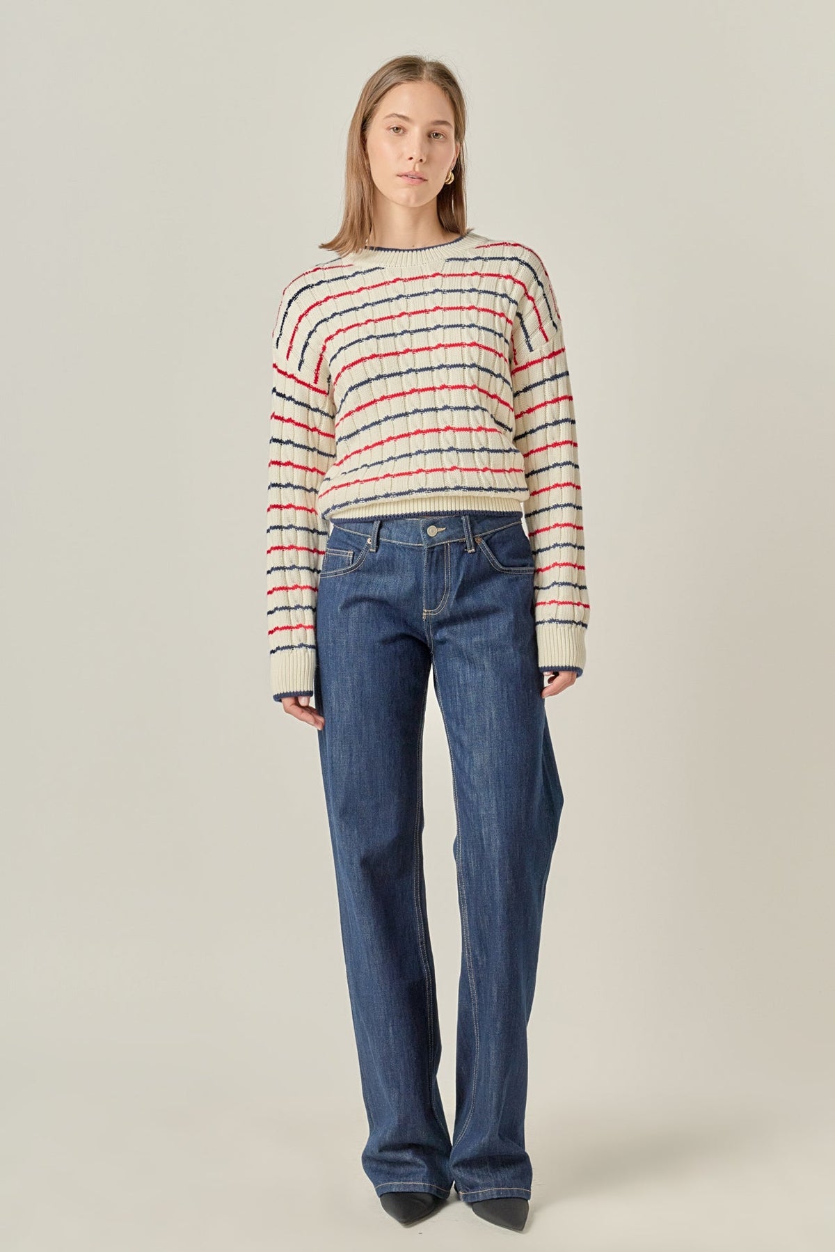 ENGLISH FACTORY - Stripe Cable Knit - TOPS available at Objectrare