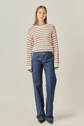 ENGLISH FACTORY - Stripe Cable Knit - TOPS available at Objectrare
