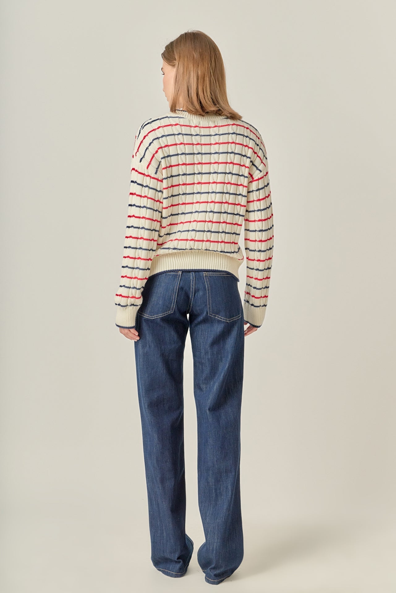 ENGLISH FACTORY - Stripe Cable Knit - TOPS available at Objectrare