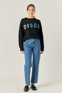 ENGLISH FACTORY - Glitter Lettering Sweater - SWEATERS & KNITS available at Objectrare