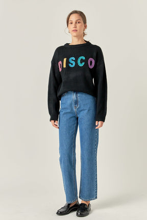 ENGLISH FACTORY - Glitter Lettering Sweater - SWEATERS & KNITS available at Objectrare