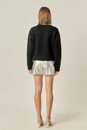 ENGLISH FACTORY - Disco Glitter Lettering Sweater - SWEATERS & KNITS available at Objectrare