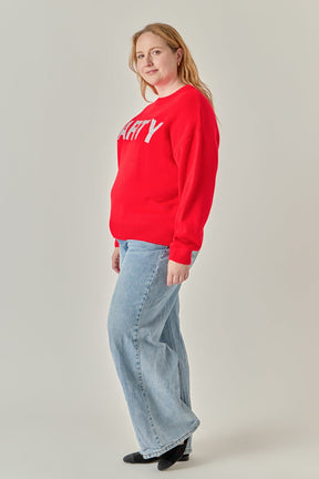 ENGLISH FACTORY - Glitter Lettering Sweater - SWEATERS & KNITS available at Objectrare