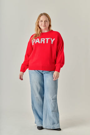 ENGLISH FACTORY - Glitter Lettering Sweater - SWEATERS & KNITS available at Objectrare