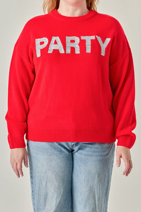 ENGLISH FACTORY - Glitter Lettering Sweater - SWEATERS & KNITS available at Objectrare