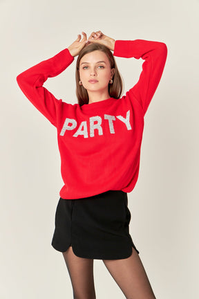 ENGLISH FACTORY - Glitter Lettering Sweater - SWEATERS & KNITS available at Objectrare