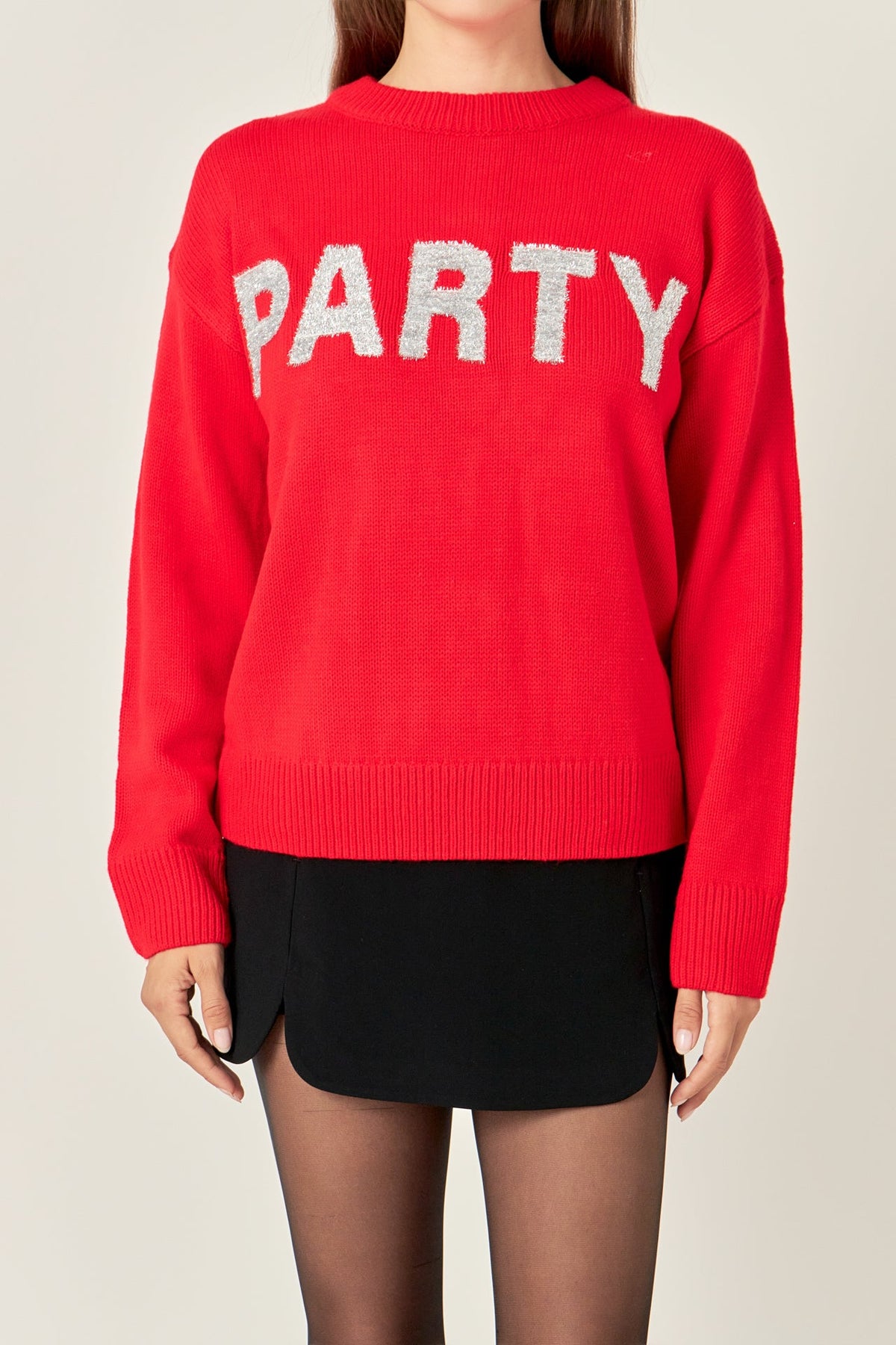 ENGLISH FACTORY - Glitter Lettering Sweater - SWEATERS & KNITS available at Objectrare