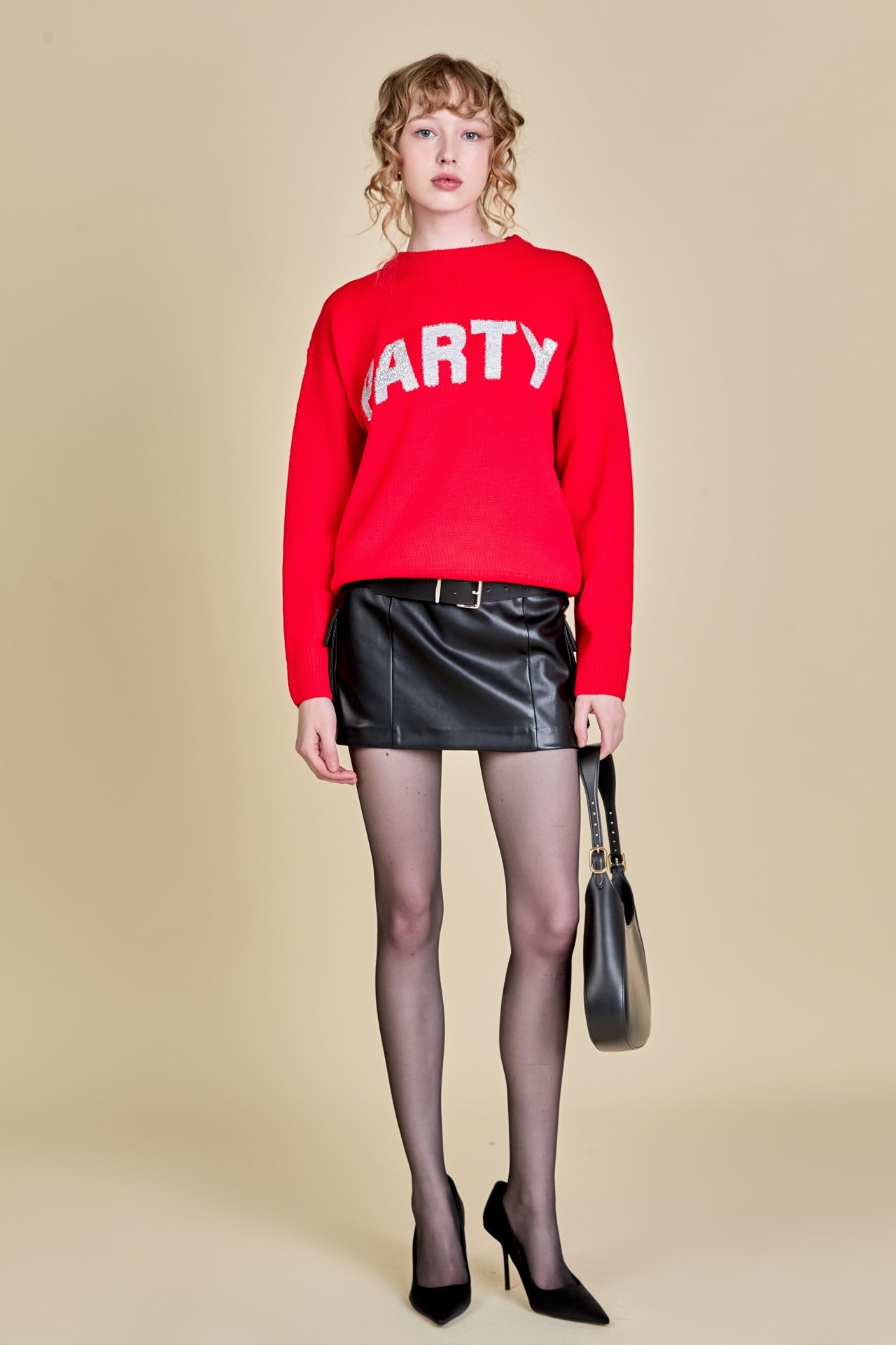 ENGLISH FACTORY - Party Glitter Lettering Sweater - SWEATERS & KNITS available at Objectrare