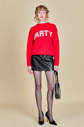 ENGLISH FACTORY - Party Glitter Lettering Sweater - SWEATERS & KNITS available at Objectrare