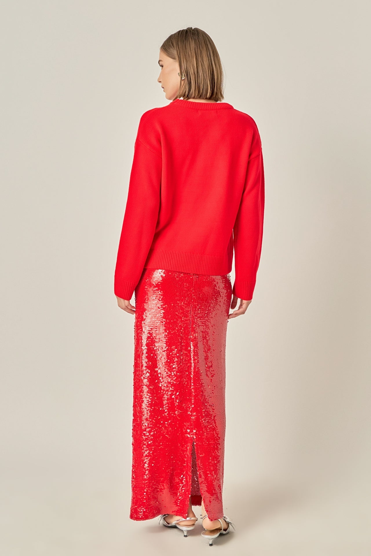 ENGLISH FACTORY - Party Glitter Lettering Sweater - SWEATERS & KNITS available at Objectrare