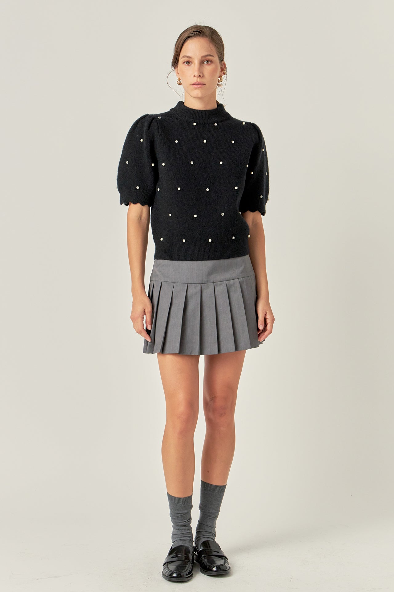 ENGLISH FACTORY - Scallop Embellishment Knit - SWEATERS & KNITS available at Objectrare