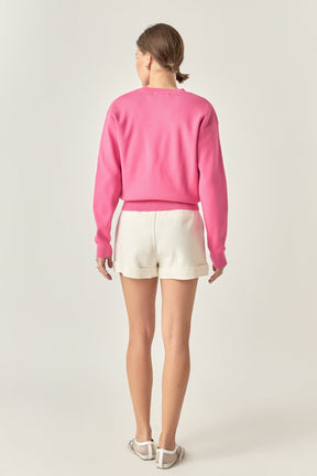 ENGLISH FACTORY - Embo Logo Knit Sweater - TOPS available at Objectrare