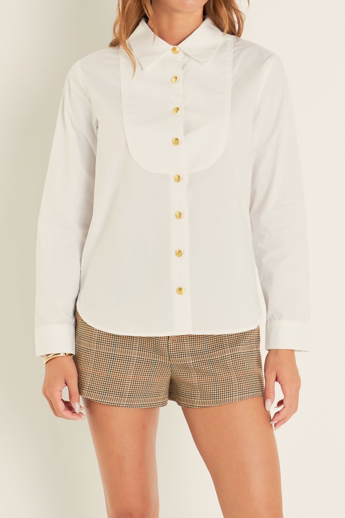 ENGLISH FACTORY - Bib Collar Detailed Shirt - SHIRTS & BLOUSES available at Objectrare