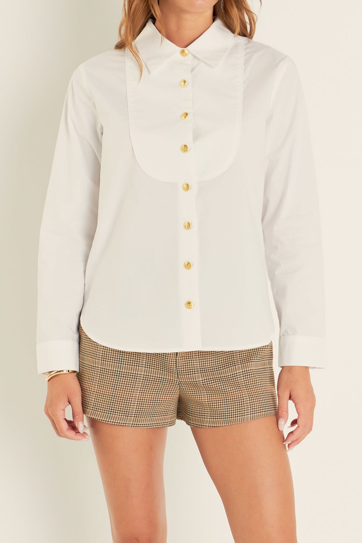 ENGLISH FACTORY - Bib Collar Detailed Shirt - BLOUSES available at Objectrare