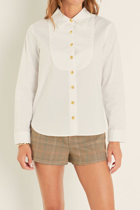 ENGLISH FACTORY - Bib Collar Detailed Shirt - BLOUSES available at Objectrare