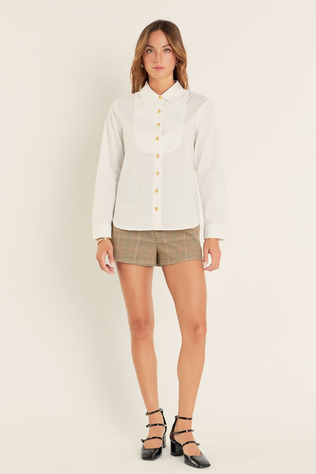ENGLISH FACTORY - Bib Collar Detailed Shirt - BLOUSES available at Objectrare