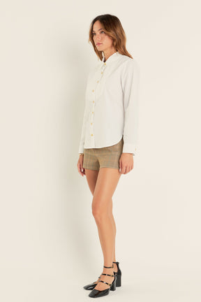 ENGLISH FACTORY - Bib Collar Detailed Shirt - BLOUSES available at Objectrare