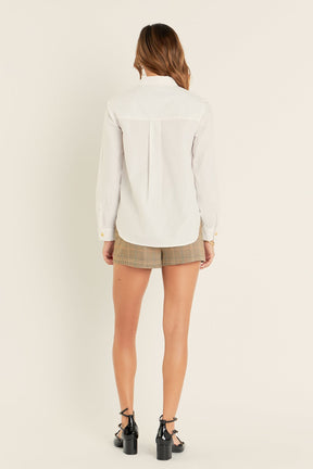 ENGLISH FACTORY - Bib Collar Detailed Shirt - BLOUSES available at Objectrare
