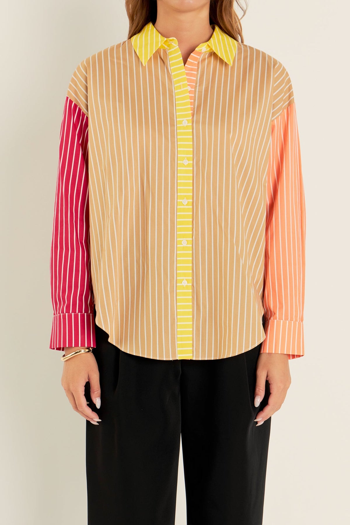 ENGLISH FACTORY - Colorblock Detail Shirt - SHIRTS & BLOUSES available at Objectrare