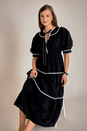 ENGLISH FACTORY - Embroidery Midi Dress - DRESSES available at Objectrare