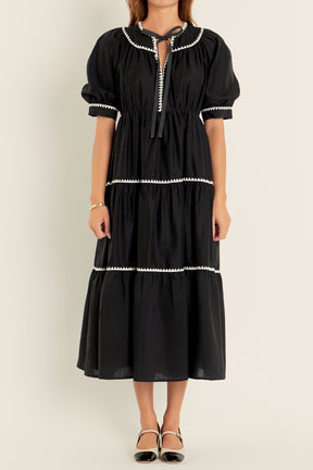 ENGLISH FACTORY - Embroidery Midi Dress - DRESSES available at Objectrare