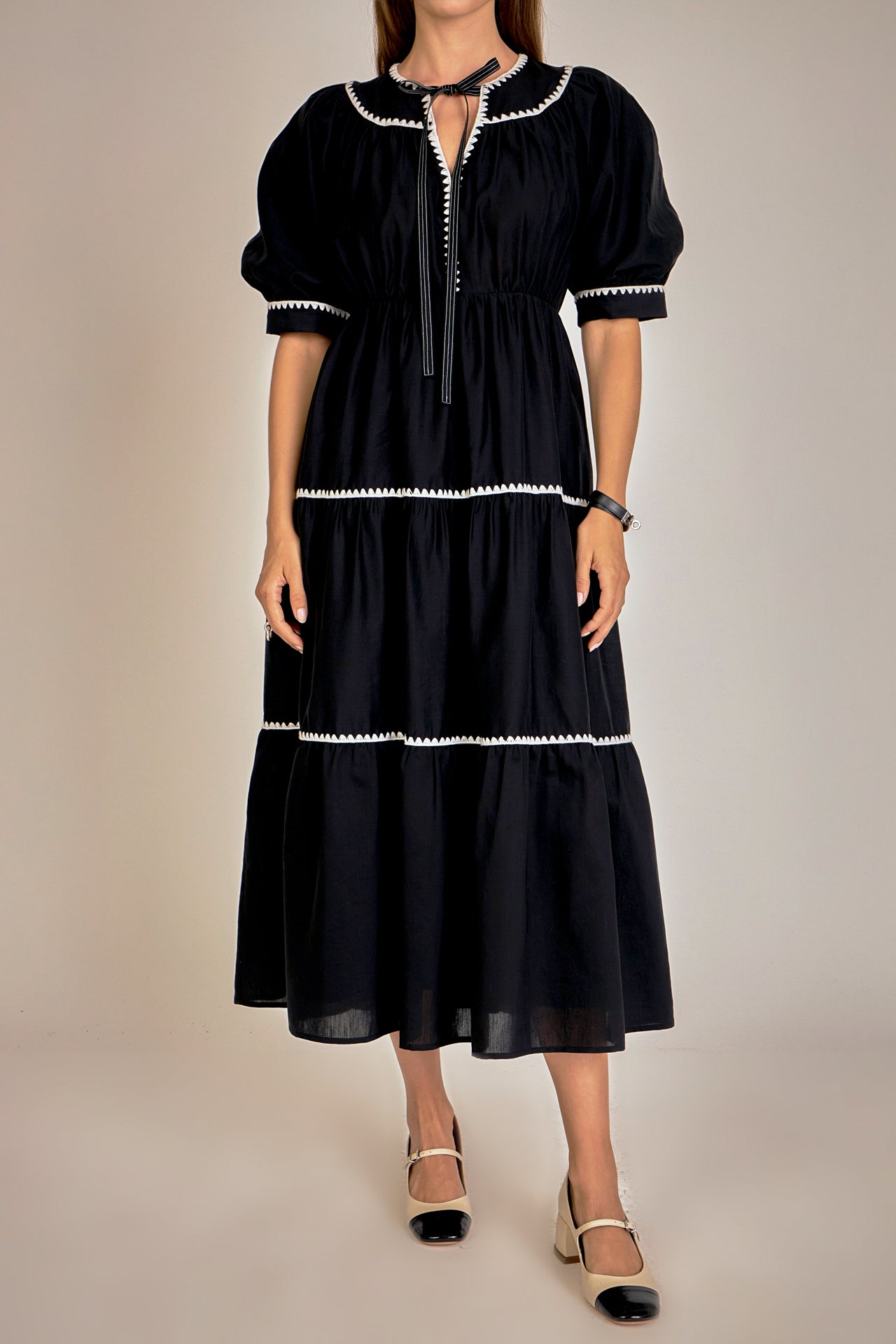 ENGLISH FACTORY - Embroidery Midi Dress - DRESSES available at Objectrare