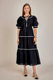 ENGLISH FACTORY - Embroidery Midi Dress - DRESSES available at Objectrare