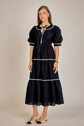 ENGLISH FACTORY - Embroidery Midi Dress - DRESSES available at Objectrare