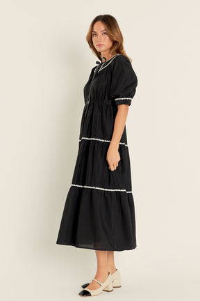 ENGLISH FACTORY - Embroidery Midi Dress - DRESSES available at Objectrare