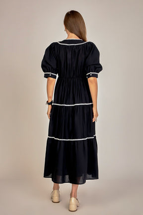 ENGLISH FACTORY - Embroidery Midi Dress - DRESSES available at Objectrare