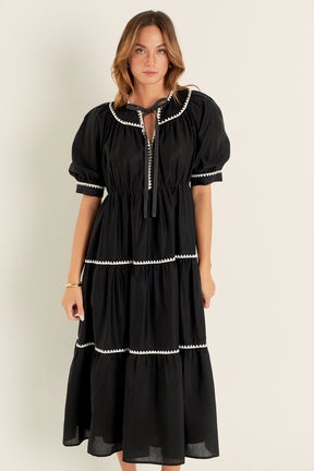 ENGLISH FACTORY - Embroidery Midi Dress - DRESSES available at Objectrare