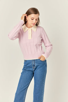 ENGLISH FACTORY - Color Block Polo Knit - SWEATERS & KNITS available at Objectrare