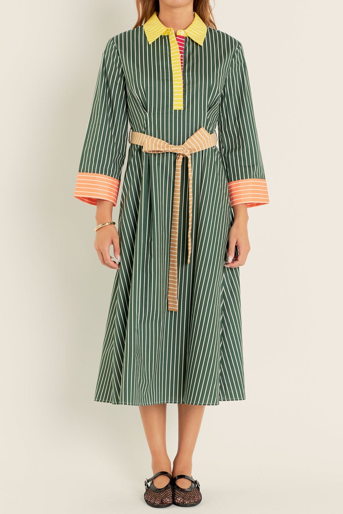 ENGLISH FACTORY - Colorblock Detail Shirt Dress - DRESSES available at Objectrare