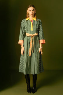 ENGLISH FACTORY - Colorblock Detail Shirt Dress - DRESSES available at Objectrare