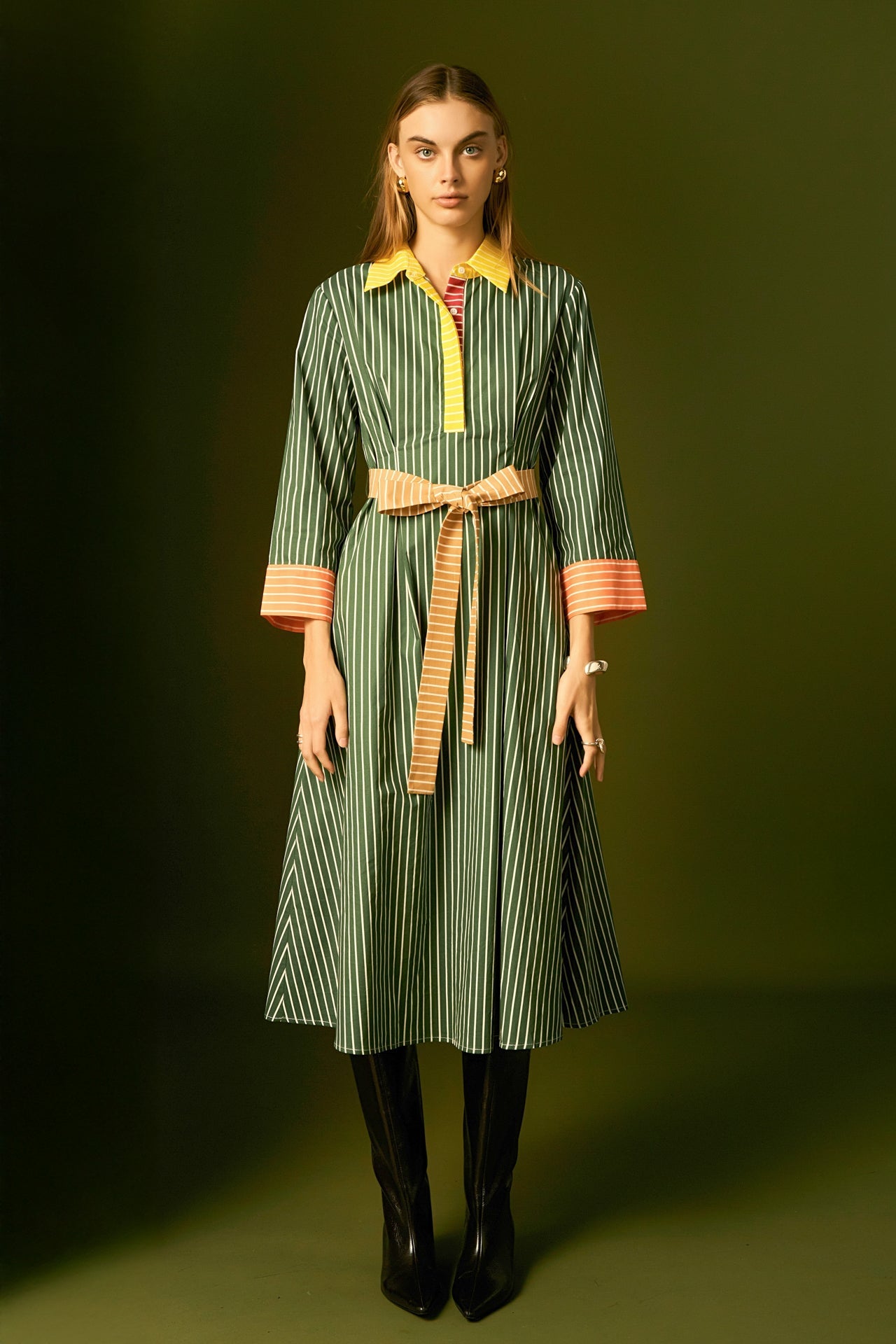 ENGLISH FACTORY - English Factory - Colorblock Detail Shirt Dress - DRESSES available at Objectrare