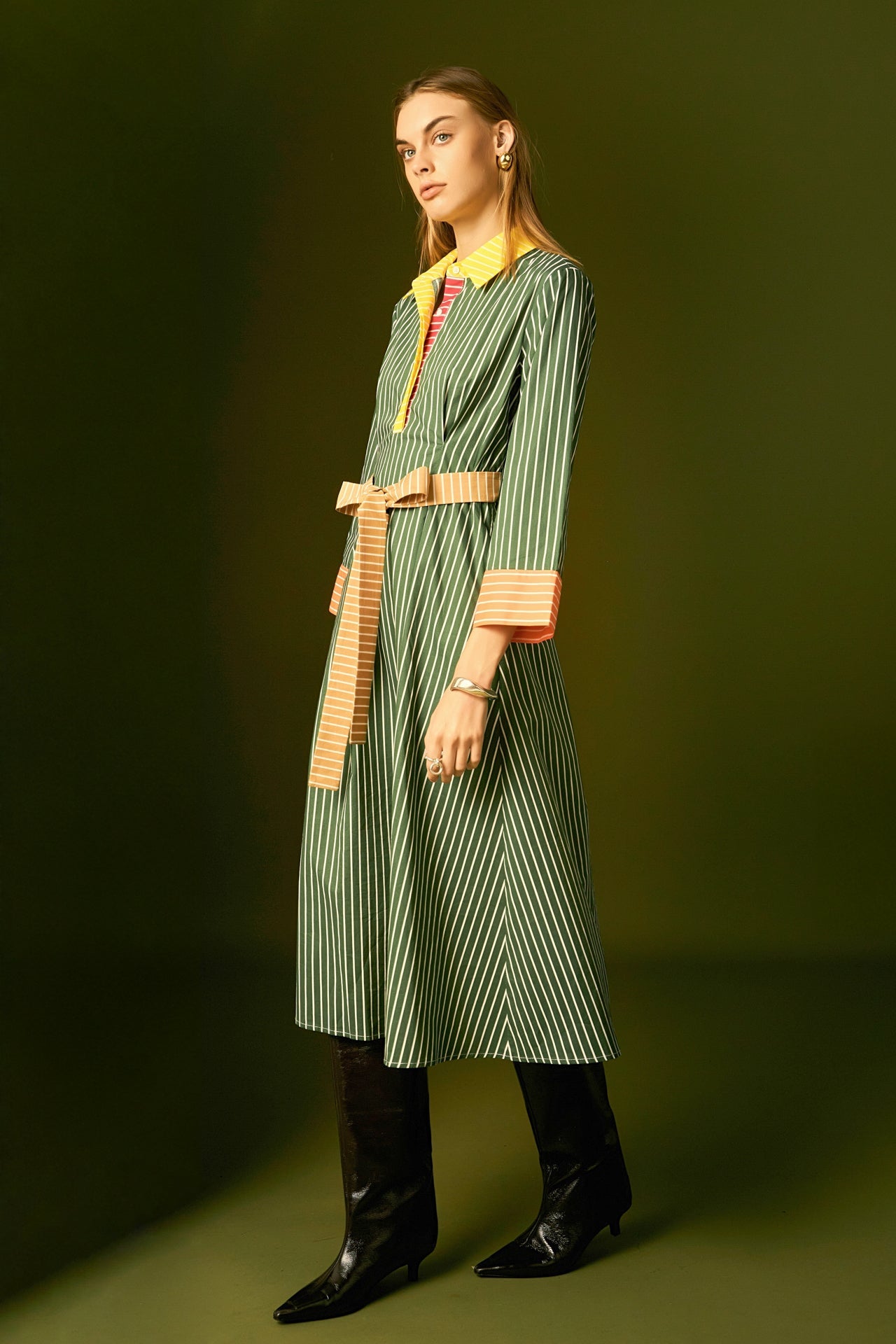 ENGLISH FACTORY - English Factory - Colorblock Detail Shirt Dress - DRESSES available at Objectrare