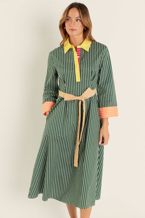 ENGLISH FACTORY - Colorblock Detail Shirt Dress - DRESSES available at Objectrare