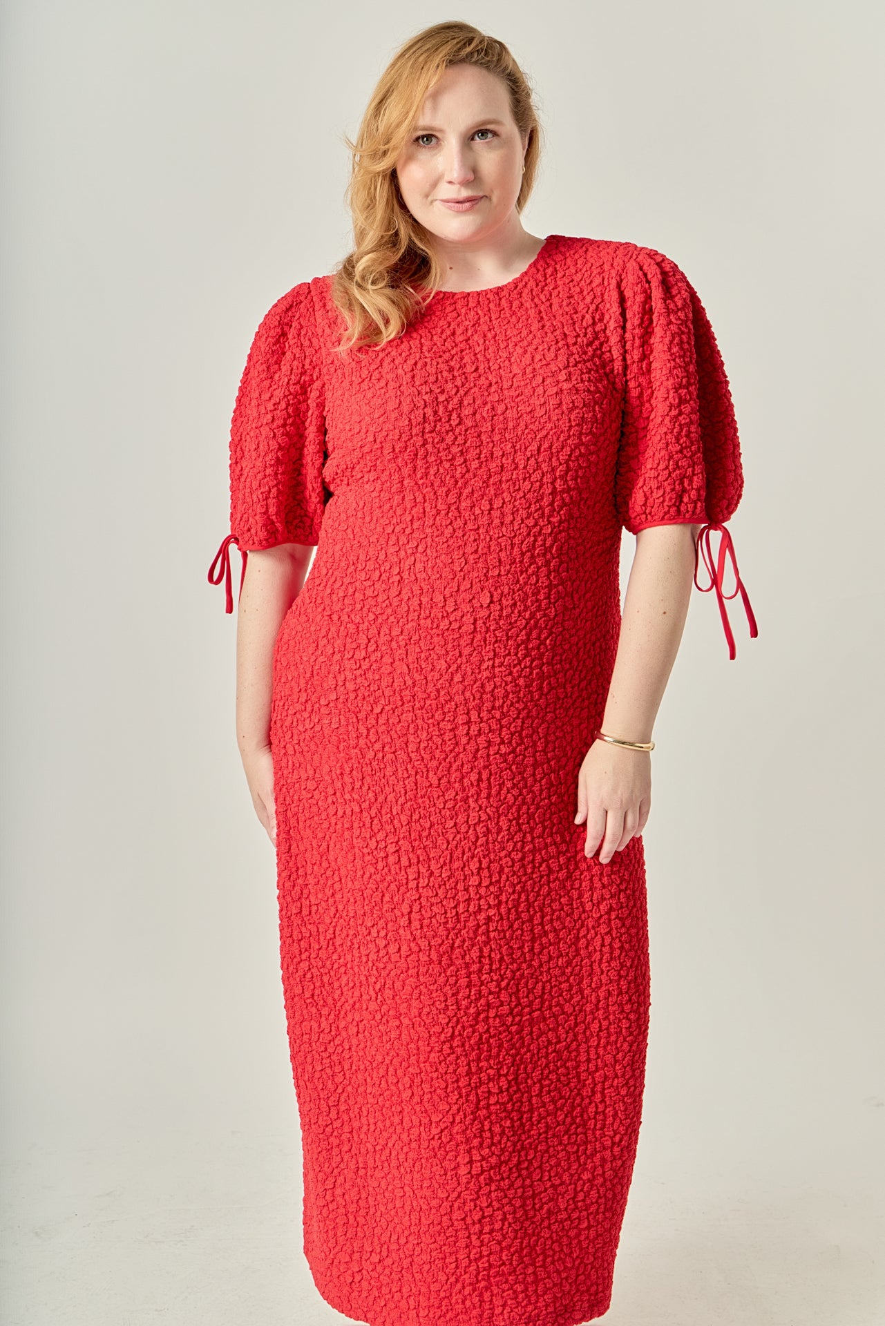 Plus Size Smocked Midi Dress