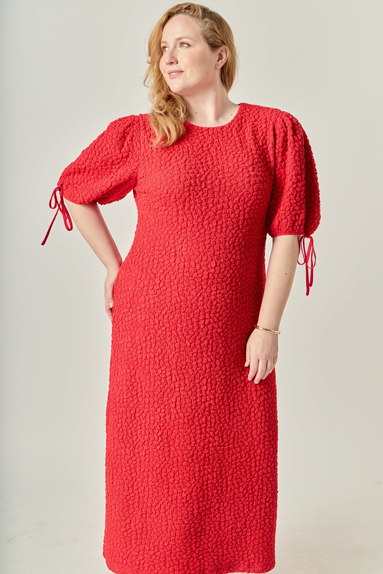 Plus Size Smocked Midi Dress