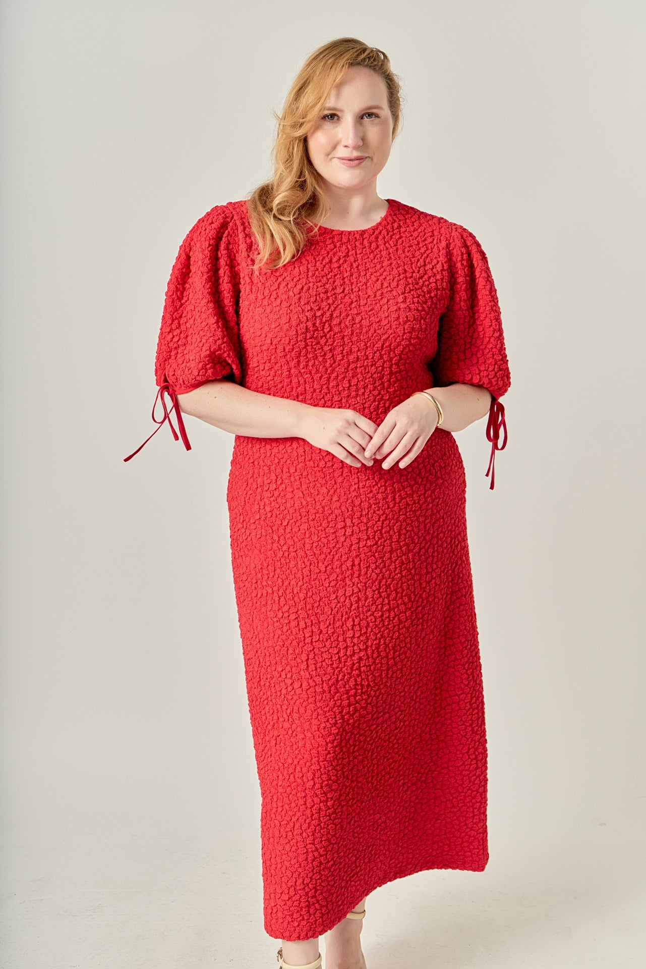 Plus Size Smocked Midi Dress