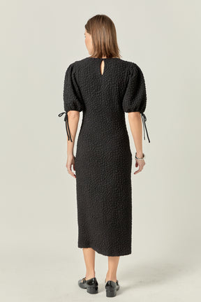 ENGLISH FACTORY - Textured Fabric Smocked Midi Dress - DRESSES available at Objectrare