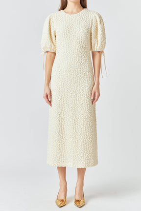 ENGLISH FACTORY - English Factory - Textured Fabric Smocked Midi Dress - DRESSES available at Objectrare