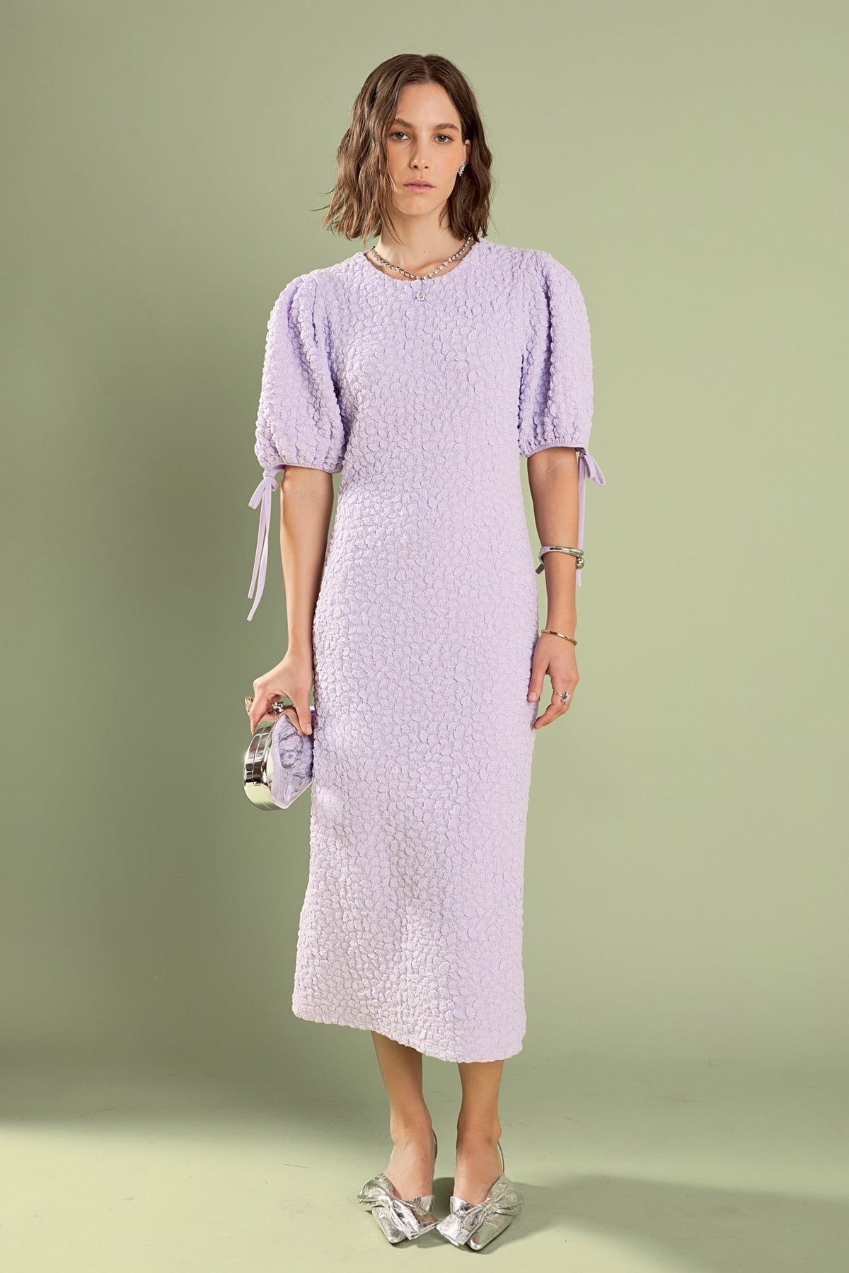 ENGLISH FACTORY - English Factory - Textured Fabric Smocked Midi Dress - DRESSES available at Objectrare