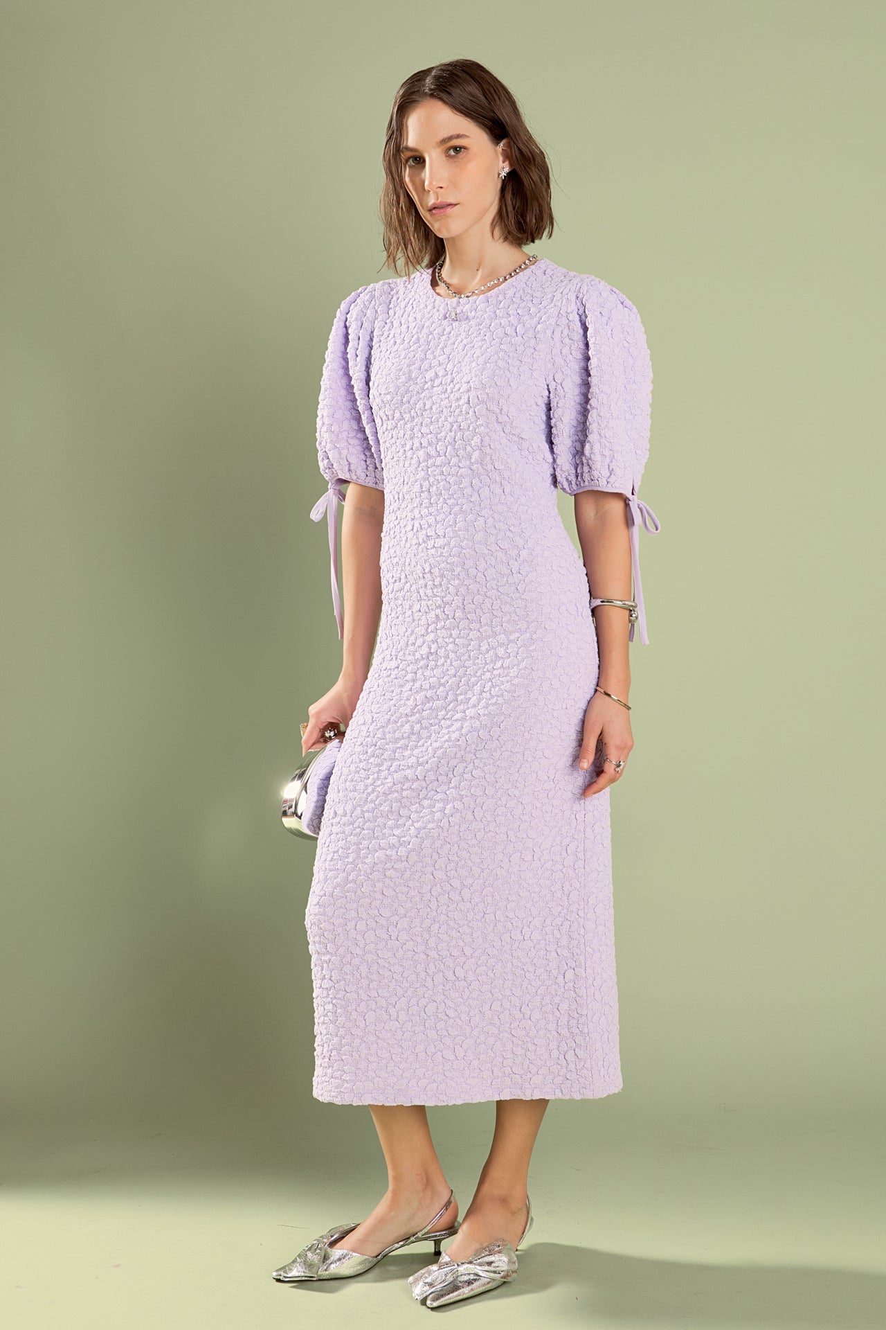 ENGLISH FACTORY - English Factory - Textured Fabric Smocked Midi Dress - DRESSES available at Objectrare