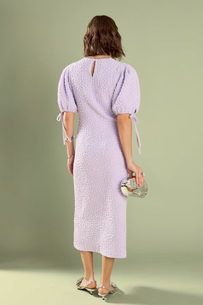 ENGLISH FACTORY - English Factory - Textured Fabric Smocked Midi Dress - DRESSES available at Objectrare