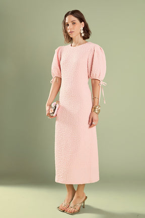 ENGLISH FACTORY - English Factory - Textured Fabric Smocked Midi Dress - DRESSES available at Objectrare