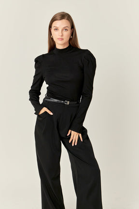 ENGLISH FACTORY - Turtle Neck Rib Top - TOPS available at Objectrare