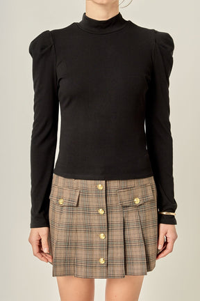 ENGLISH FACTORY - Turtle Neck Rib Top - TOPS available at Objectrare