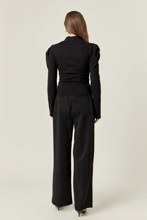 ENGLISH FACTORY - Turtle Neck Rib Top - TOPS available at Objectrare